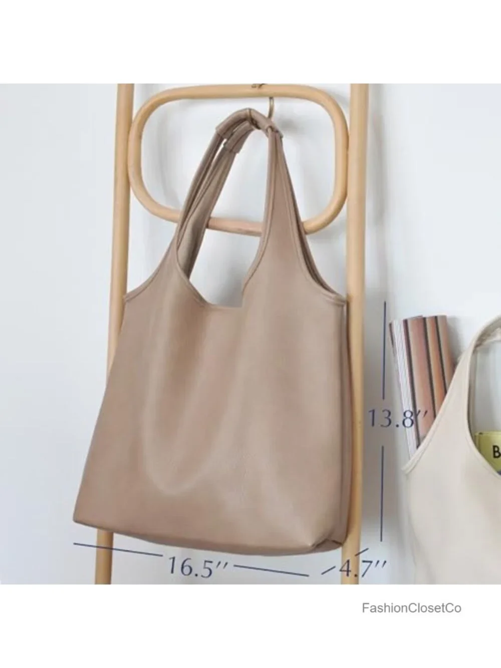 Oversized Slouchy Hobo Bag Soft Vegan Leather Tote for Shopping, Work, Weekend